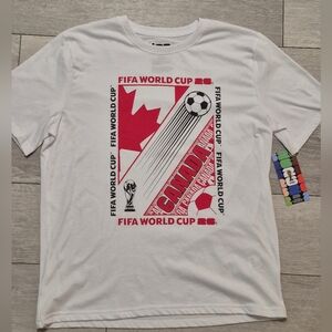 Official Licensed Gear FIFA World Cup 2026 Canada White Graphic T-Shirt. Size L